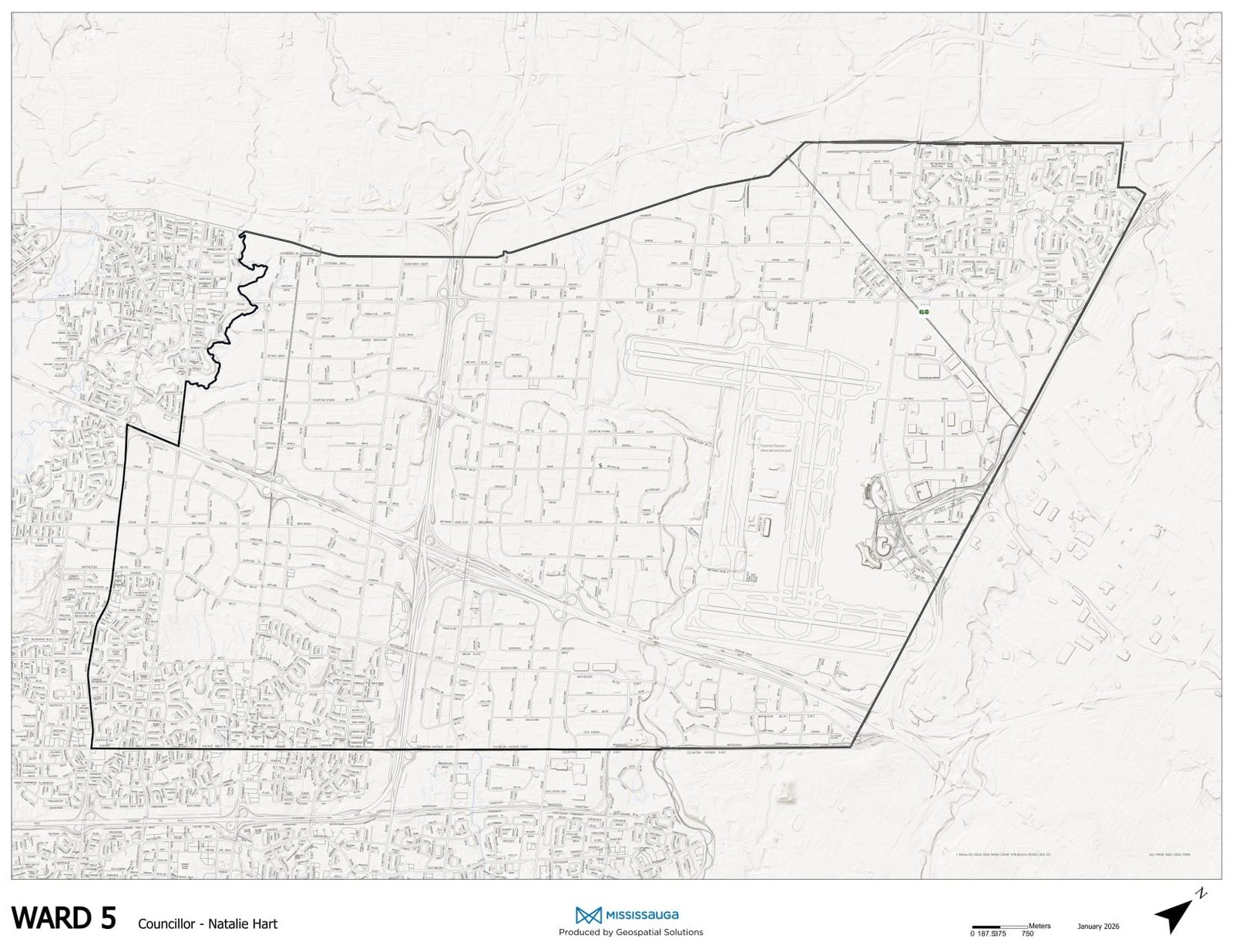 Official City of Mississauga Ward 5 boundary map